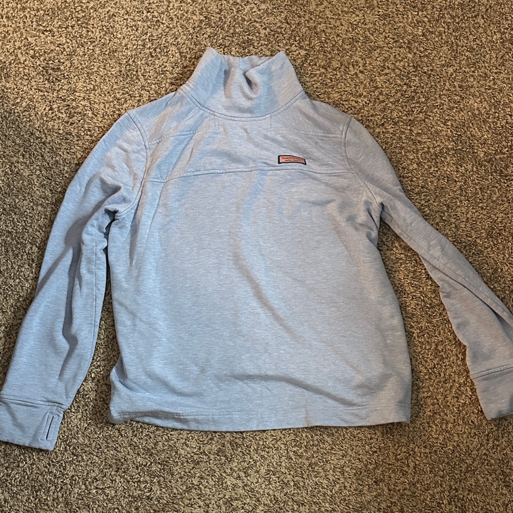 Vineyard Vines Light Blue Funnel Neck Pullover